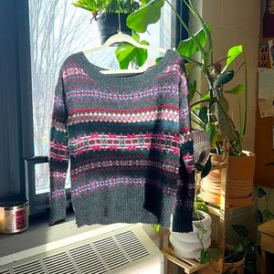 Large American Eagle patterned cozy wool sweater